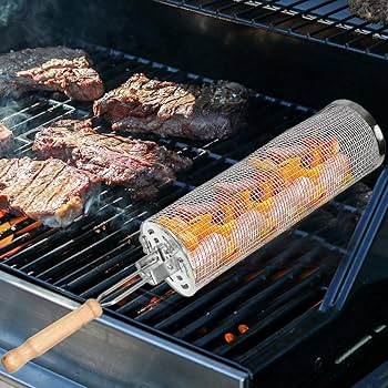 Amazon.co.jp: ローリンググリルバスケット、グリルBBQネット